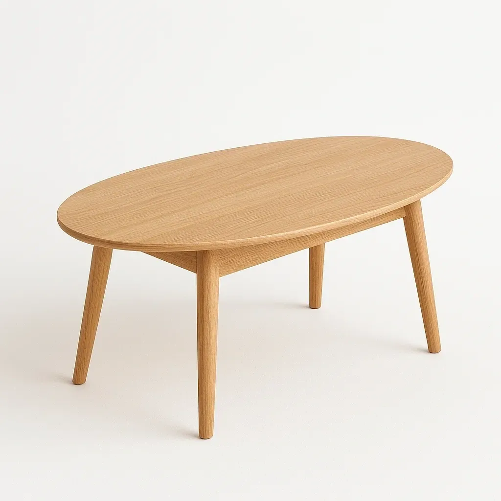 Mesa de centro de café ovalada de madera