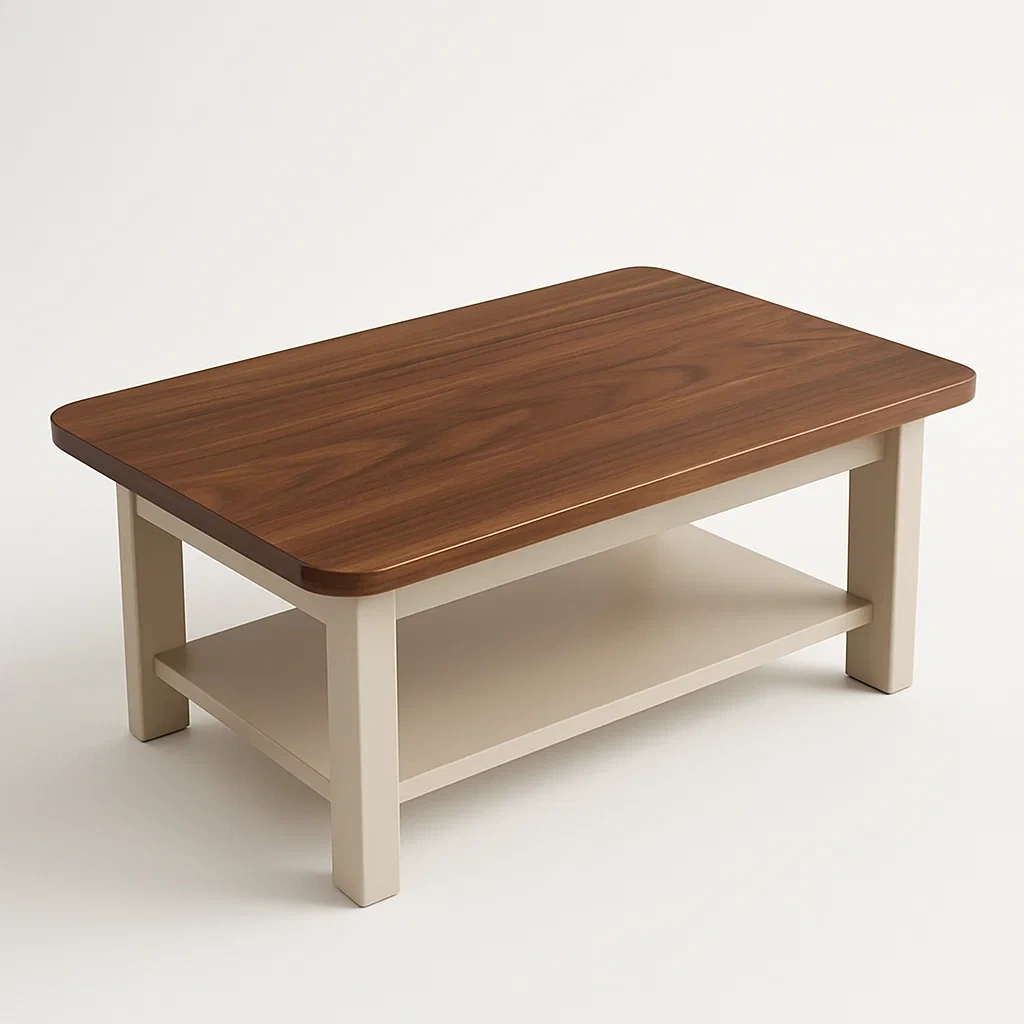 Mesa de centro madera MDF nogal beige 100x60x45 cm