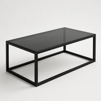 Mesa de centro de vidrio templado estructura metálica negra 120x60x45 cm