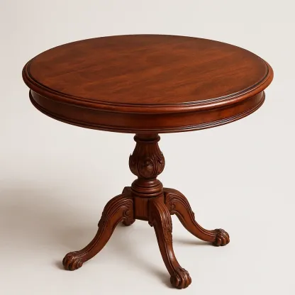 Mesa auxiliar redonda de madera de nogal