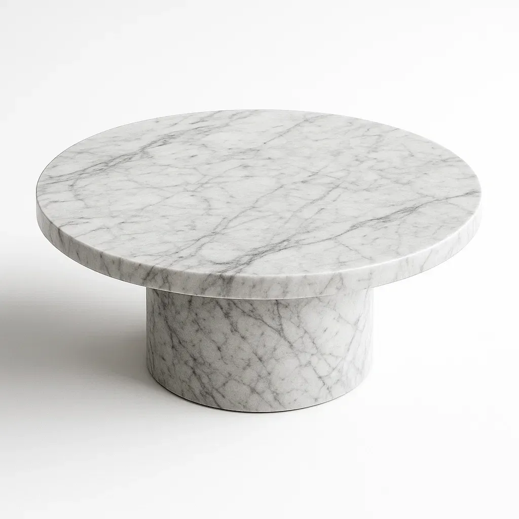 Mesa de centro redonda de mármol gris