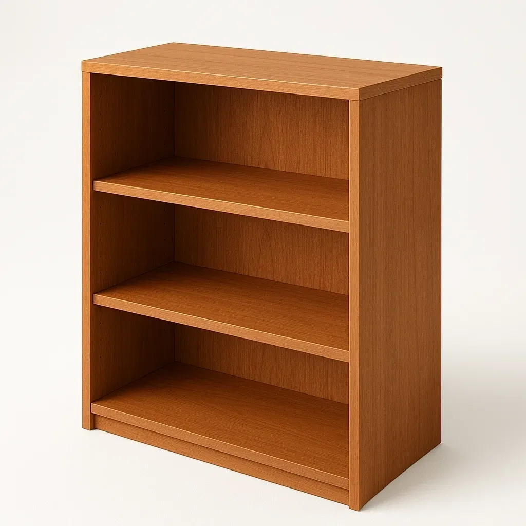 Librería de madera aglomerada marrón con 3 niveles 80x90x30 cm