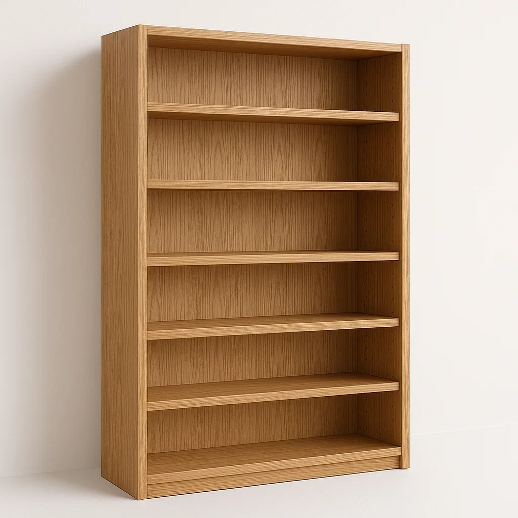 Librería de madera 6 estantes roble 180x90x30 cm