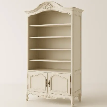 Librería de madera beige con puertas 180x90x40 cm