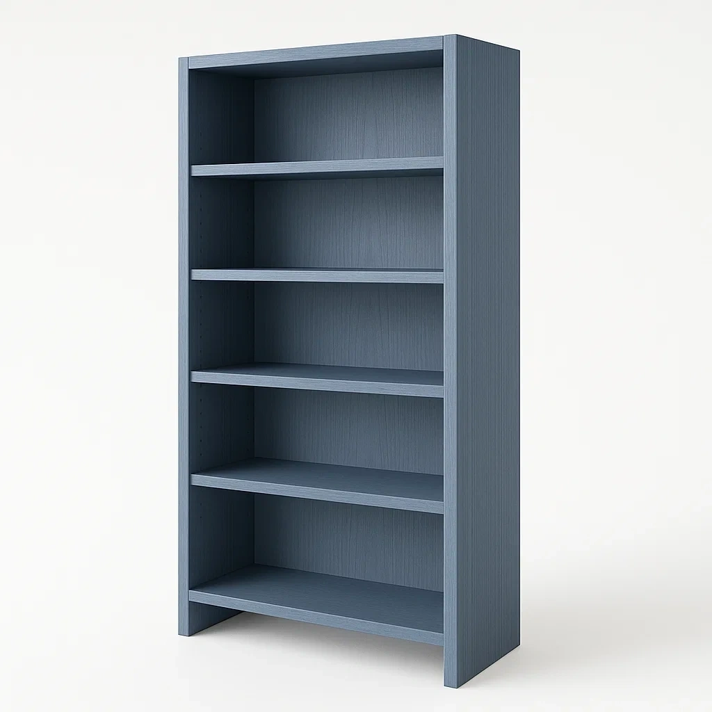 Librería de madera 5 estantes azul 180x80x28 cm