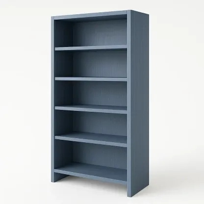 Librería de madera 5 estantes azul 180x80x28 cm