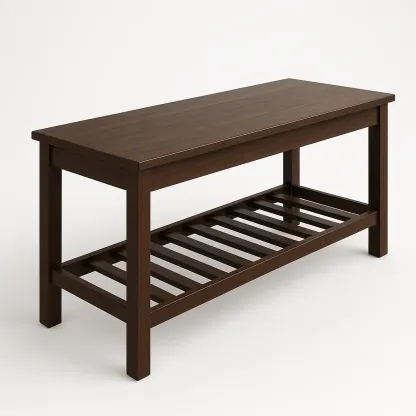 Banco de entrada de Madera Marrón con Estante Inferior