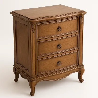 Mesita de noche de Madera Marrón con 3 Cajones