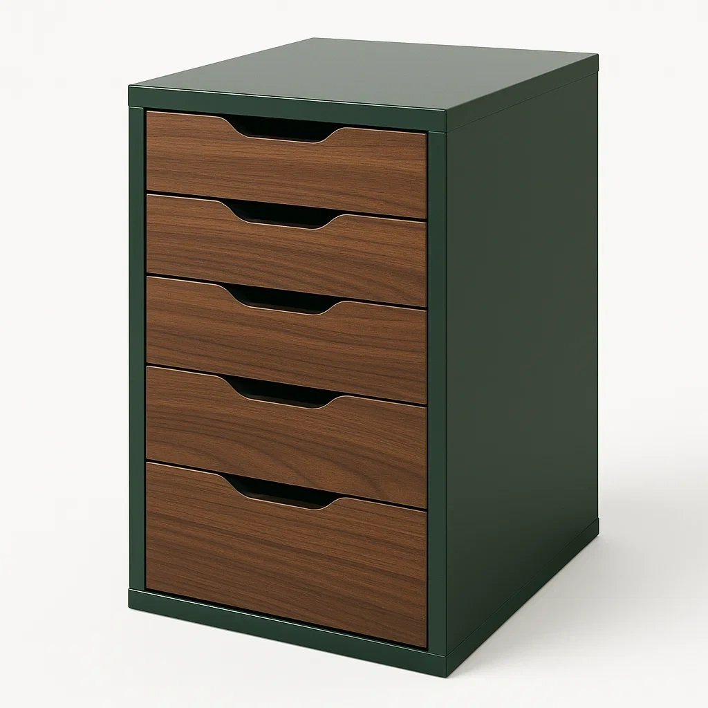 Archivador de madera y melamina verde 40x50x70cm