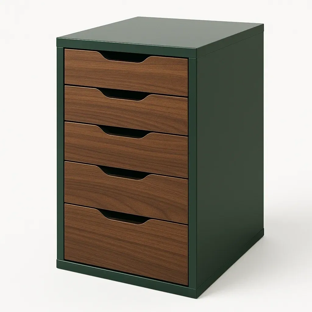 Archivador de madera y melamina verde 40x50x70cm