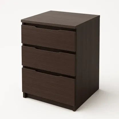 Cómoda de madera aglomerada marrón con 3 cajones