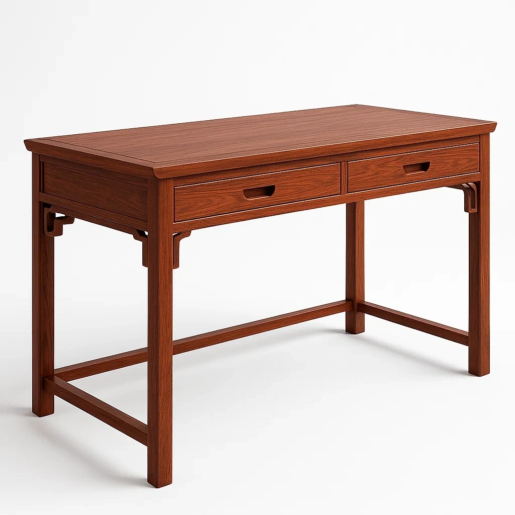 Escritorio de madera maciza 120x60x75cm con 2 cajones