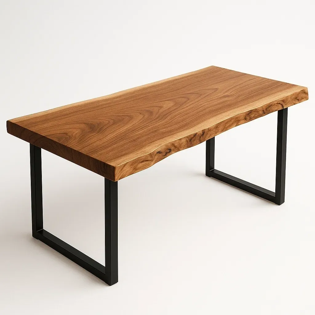 Mesa de centro de madera y metal 120x60x45 cm