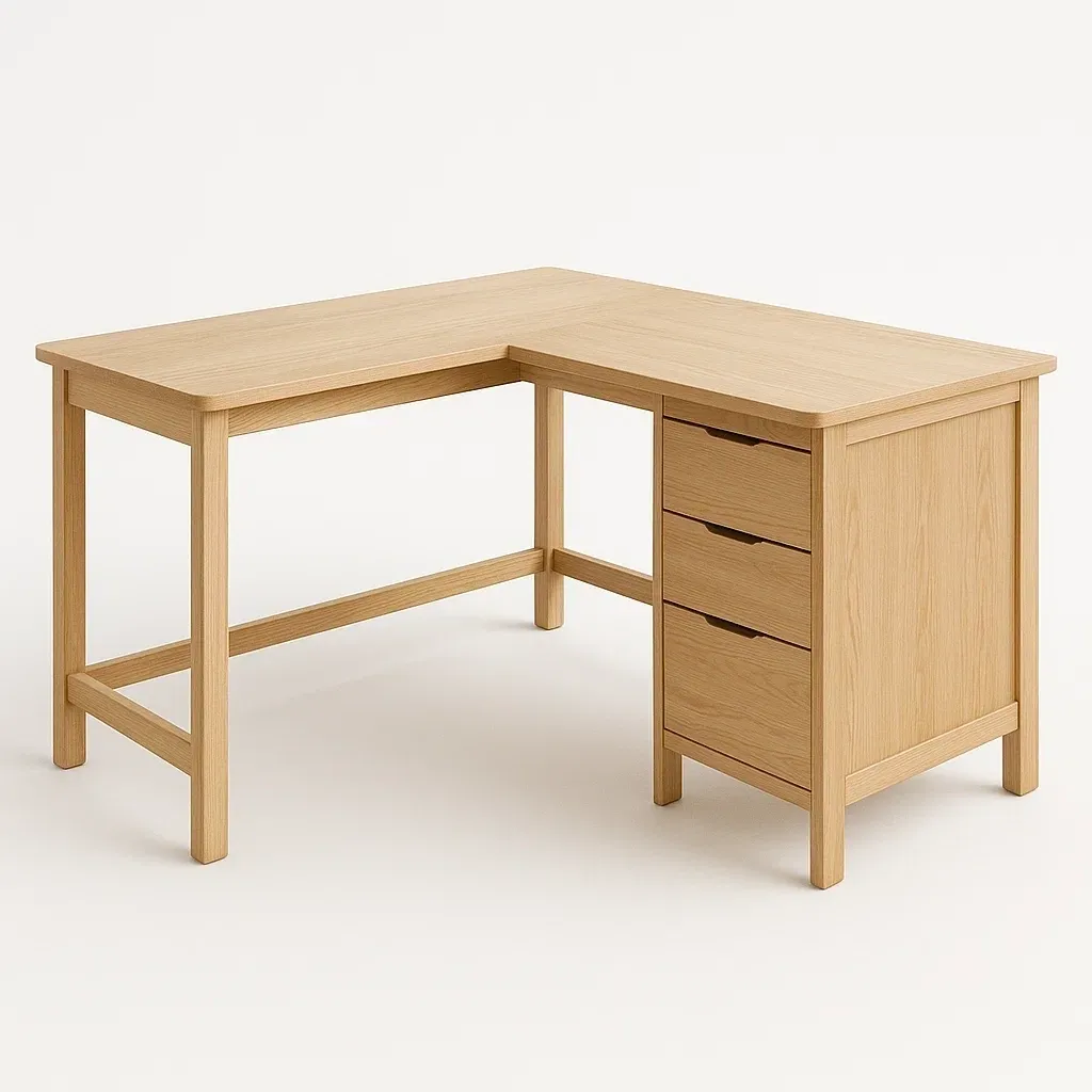 Escritorio de esquina madera de roble 140x120x75 cm