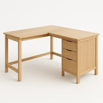 Escritorio de esquina madera de roble 140x120x75 cm