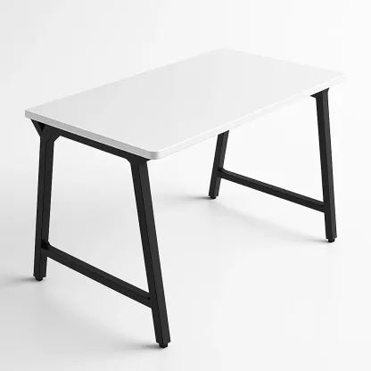 Escritorio de trabajo de MDF y metal blanco