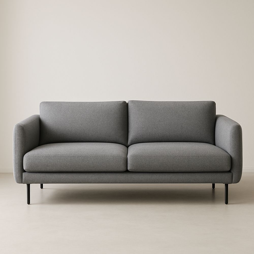 Canapé droit 2 places tissu gris 200cm