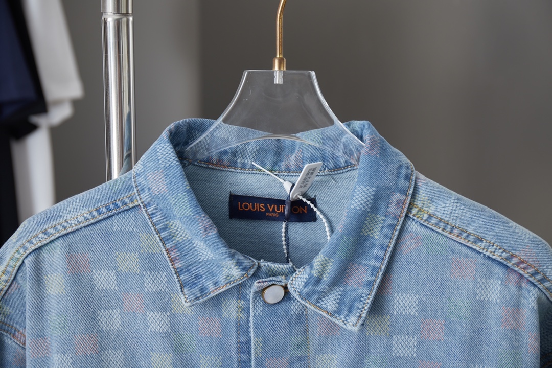 Fashion Plaid Long Sleeved Denim Jackets