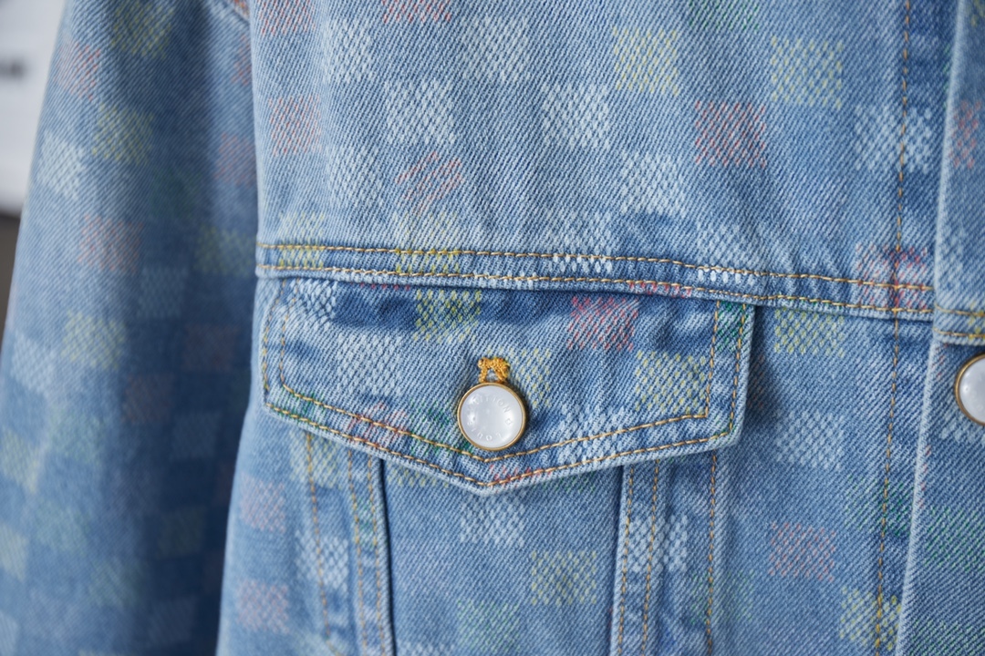 Fashion Plaid Long Sleeved Denim Jackets