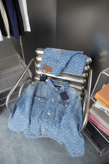 Fashion Plaid Long Sleeved Denim Jackets