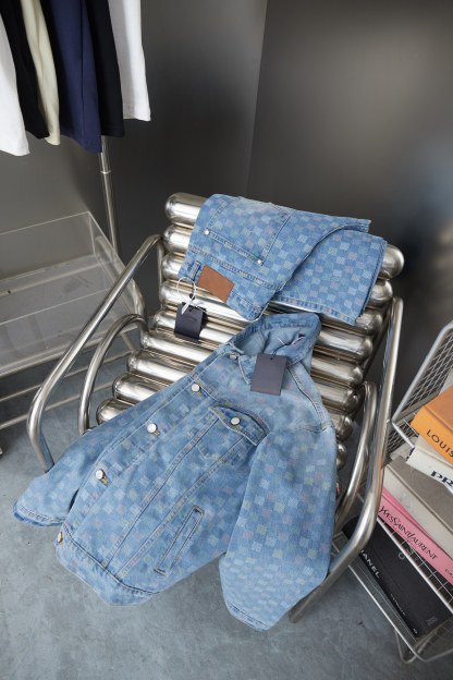 Fashion Plaid Long Sleeved Denim Jackets