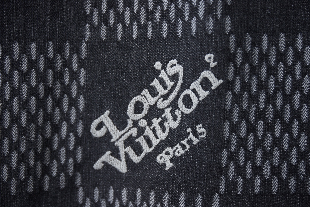 Checkerboard Print Long Sleeved Denim Jackets