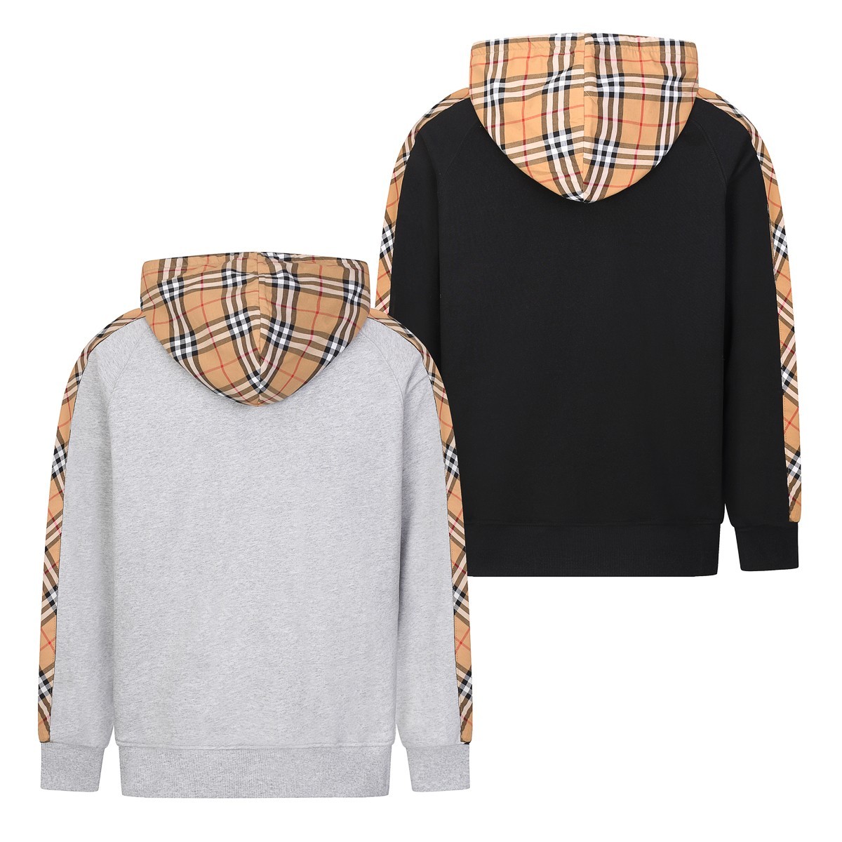 Classic Plaid Print Long Sleeve Zipper Hoodies
