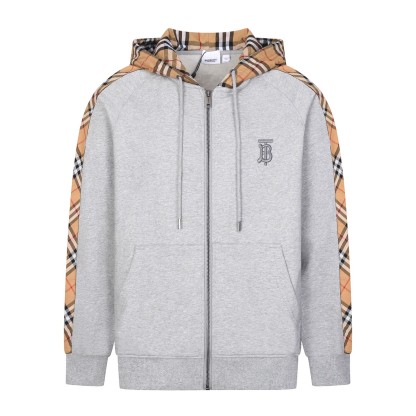 Classic Plaid Print Long Sleeve Zipper Hoodies