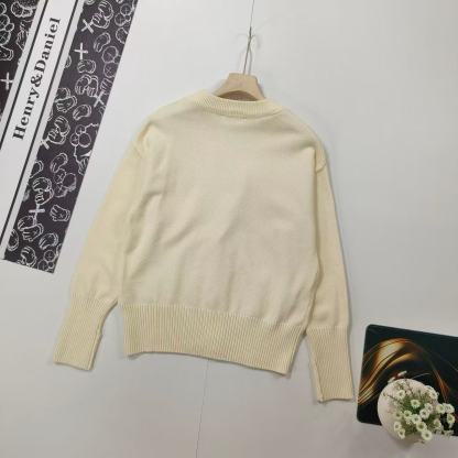 New classic embroidered V-neck cardigan sweater