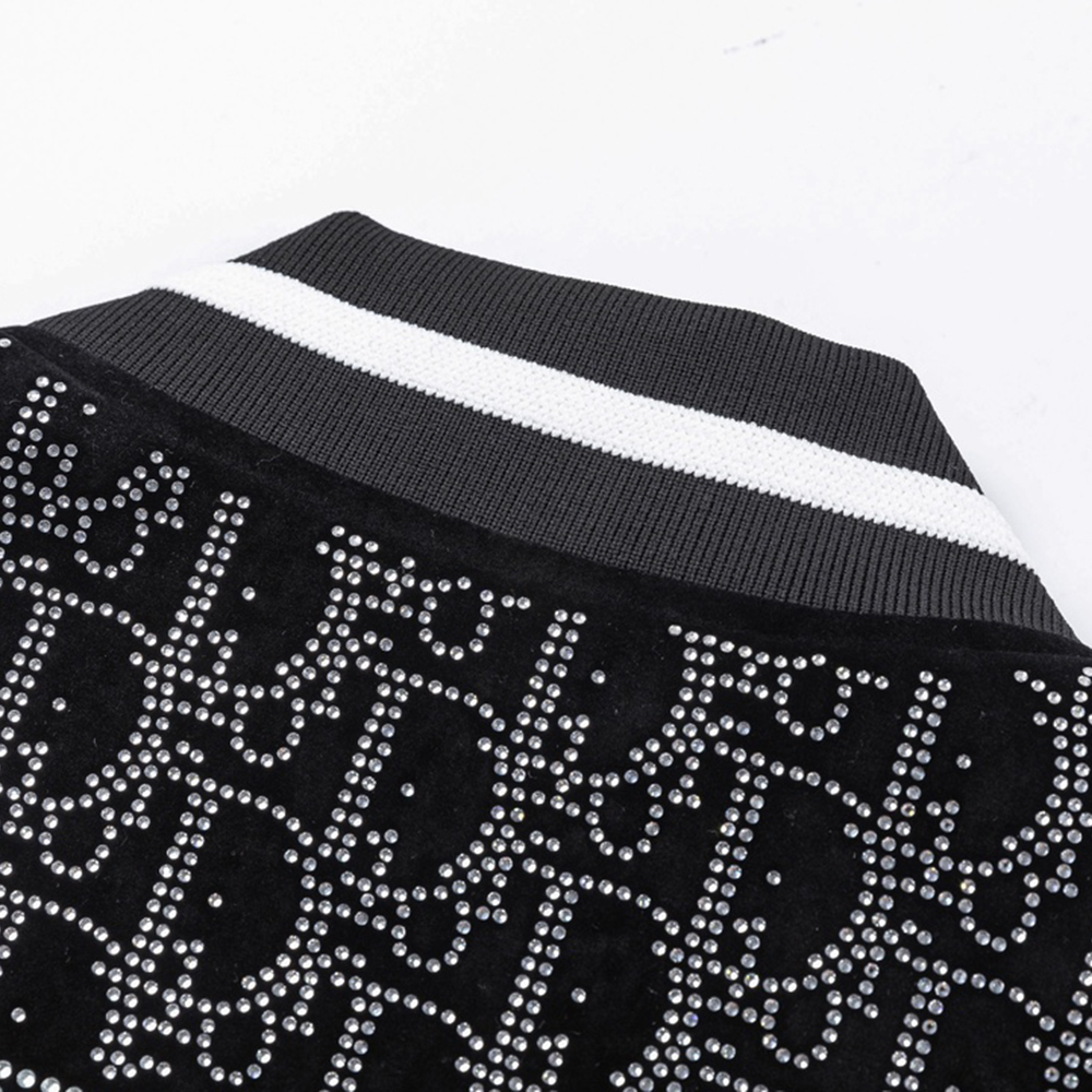 Fashion Letters Hot Diamond Long Sleeved Jackets