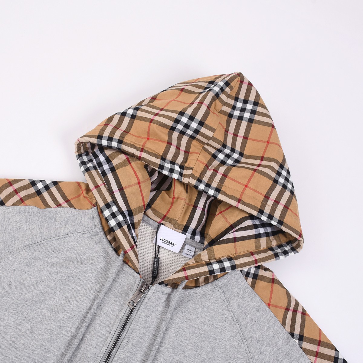 Classic Plaid Print Long Sleeve Zipper Hoodies