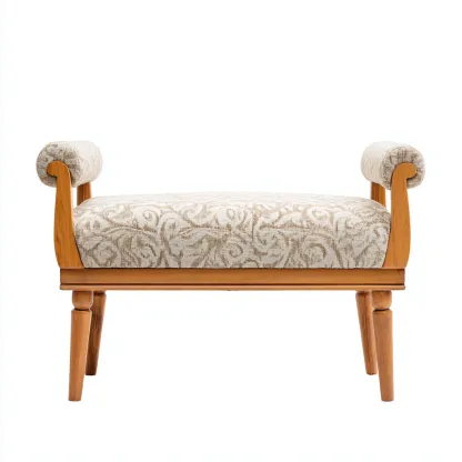 Panca per letto tessuto e legno 100x40x55 cm - beige-legno naturale - design classico per camera da letto-Airyora