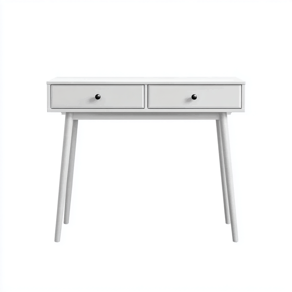 Scrivania in legno 100x45x75 cm - bianco - design moderno-Airyora