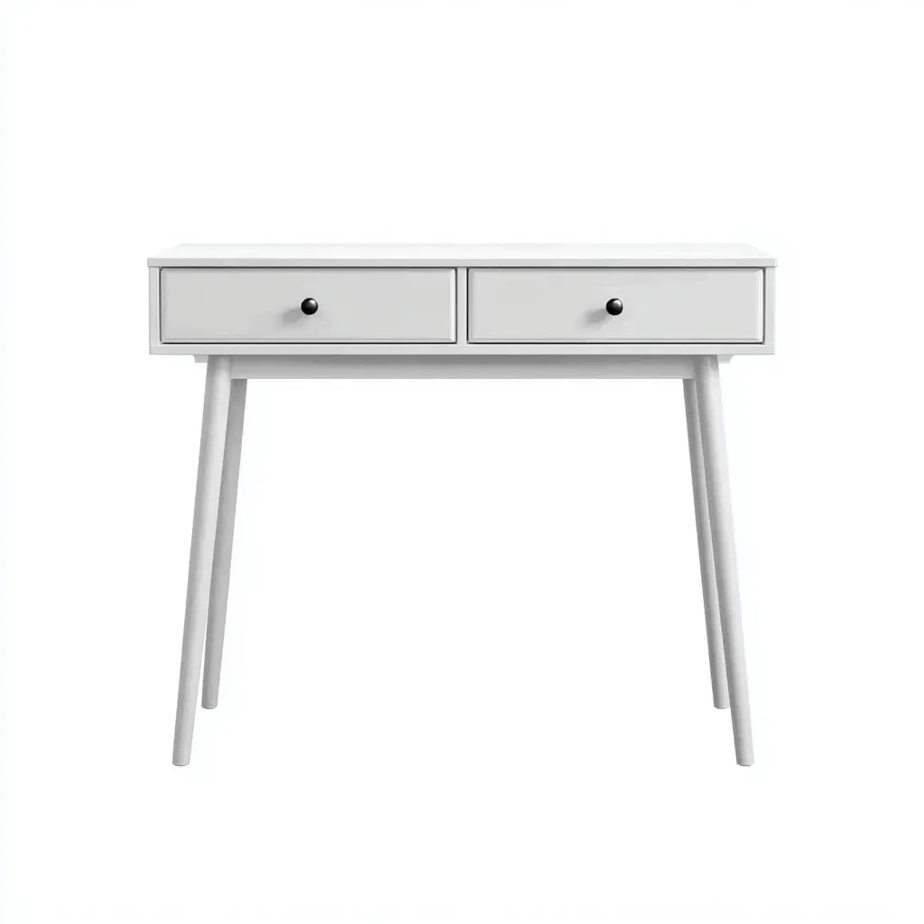 Scrivania in legno 100x45x75 cm - bianco - design moderno-Airyora
