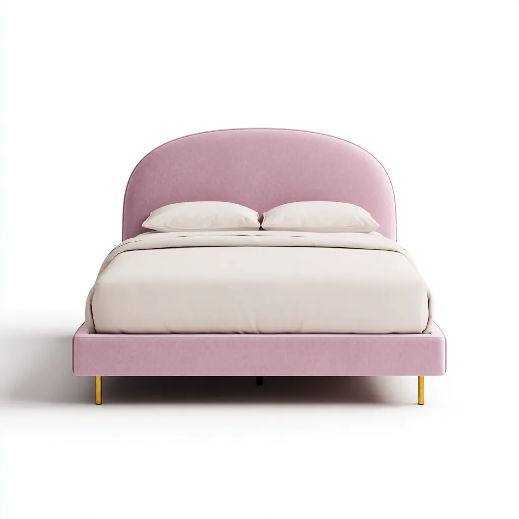 Letto matrimoniale in tessuto 210x170x110 cm - rosa - design moderno adatto per camera da letto-Airyora