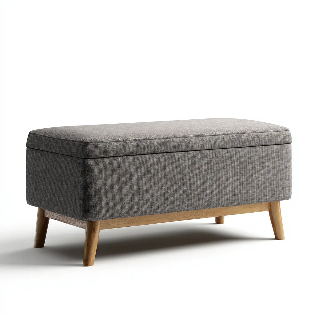 Panca per letto tessuto e legno 100x40x48 cm - grigio-rovere chiaro - design moderno per camera da letto-Airyora