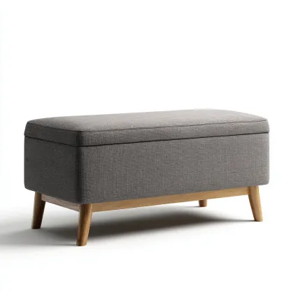 Panca per letto tessuto e legno 100x40x48 cm - grigio-rovere chiaro - design moderno per camera da letto-Airyora