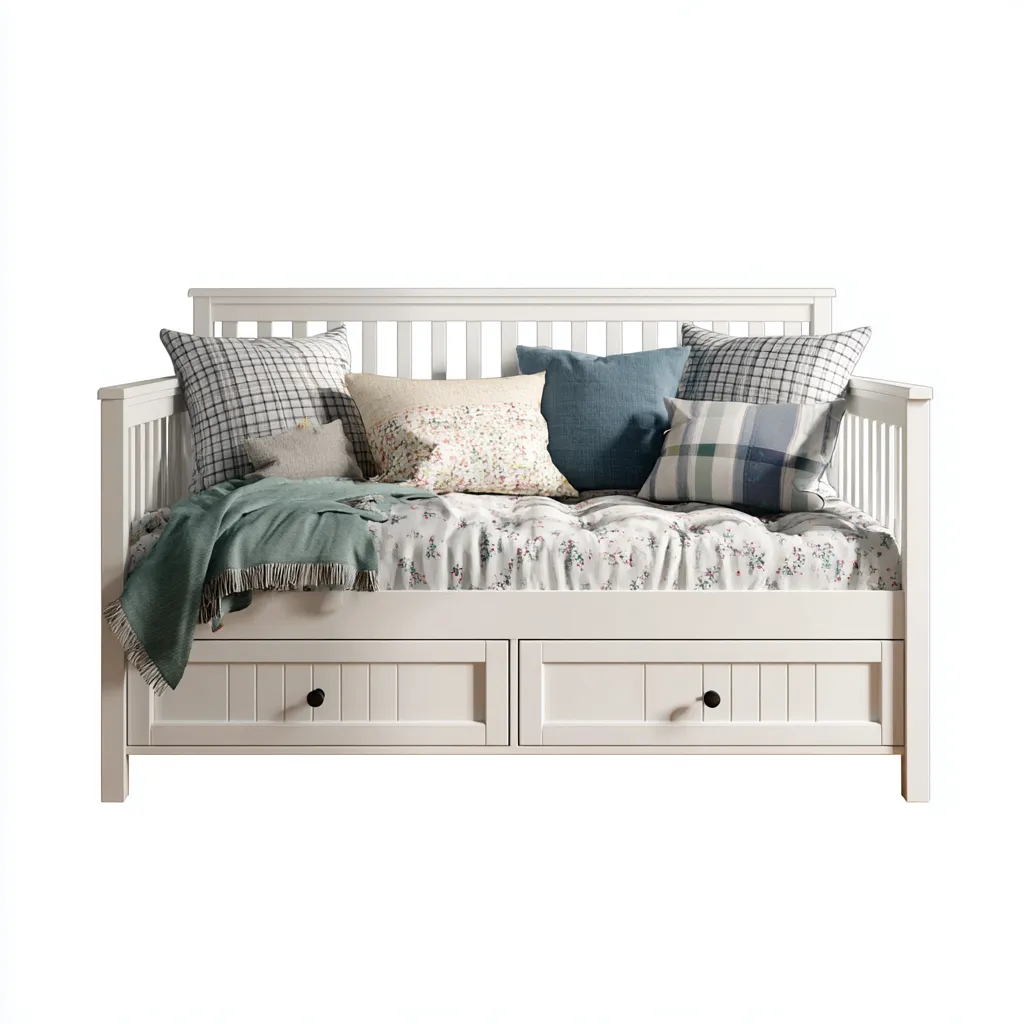 Divano letto legno 210x100x95 cm - bianco - soggiorno - design classico-Airyora