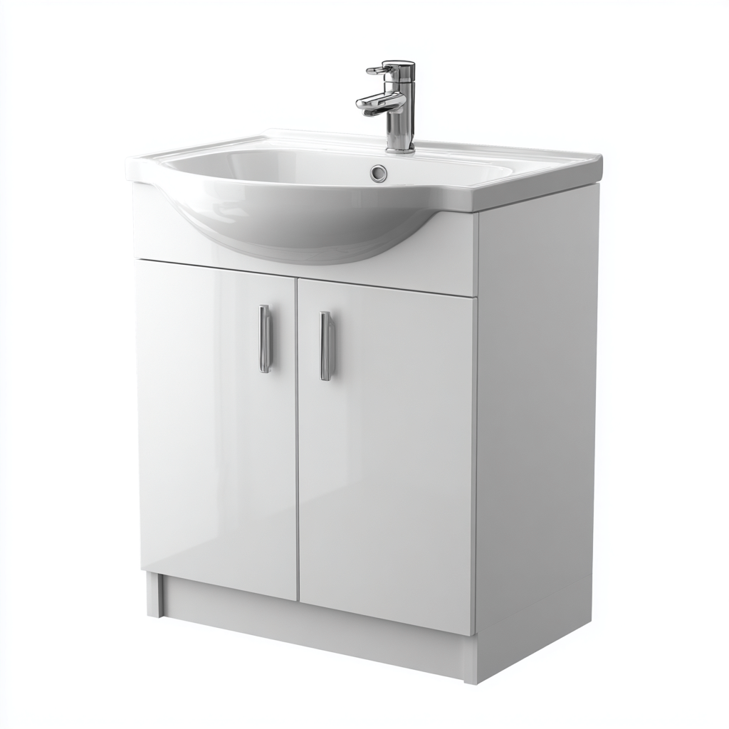 Mobile lavabo in legno 60x40x85 cm - bianco - design moderno-Airyora