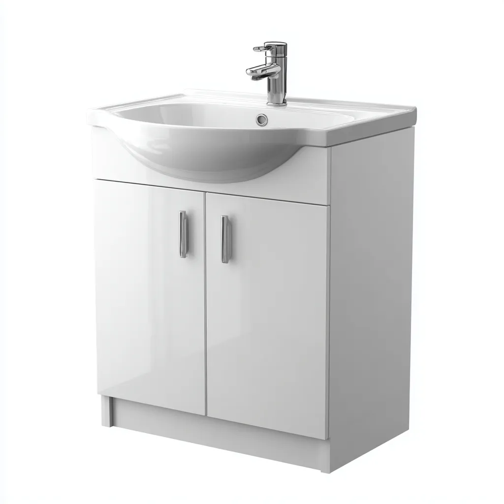 Mobile lavabo in legno 60x40x85 cm - bianco - design moderno-Airyora