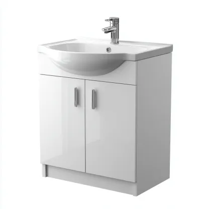 Mobile lavabo in legno 60x40x85 cm - bianco - design moderno-Airyora