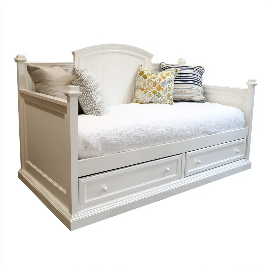 Divano letto legno 210x100x105 cm - bianco - soggiorno - design classico-Airyora