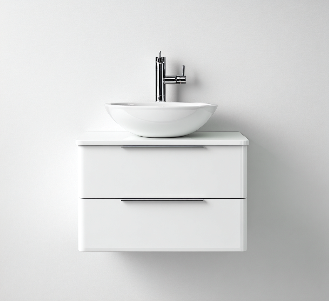 Mobile lavabo sospeso 70x45x50 cm - bianco - design moderno per bagno-Airyora