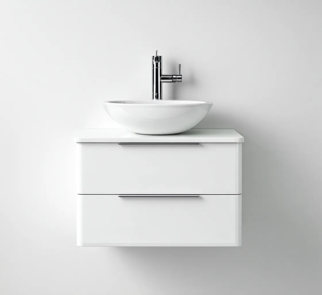 Mobile lavabo sospeso 70x45x50 cm - bianco - design moderno per bagno-Airyora