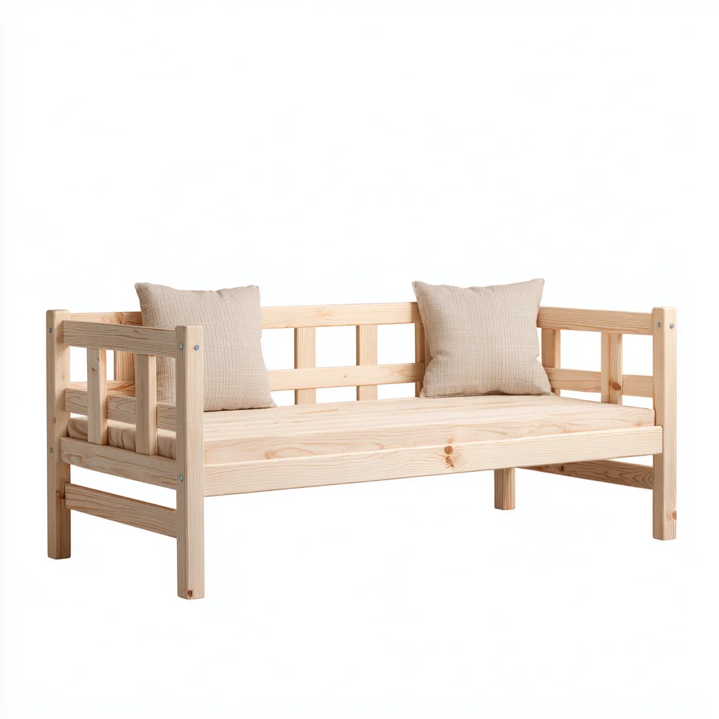 Divano letto 205x90x85 cm legno naturale per soggiorno design moderno-Airyora