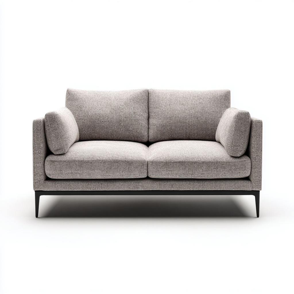 Divano a due posti tessuto grigio 150x85x80 cm - struttura in legno - moderno e comodo-Airyora