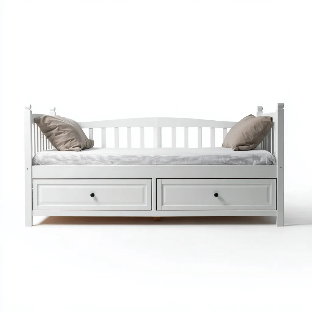 Divano letto legno 208x96x92 cm bianco design classico-Airyora