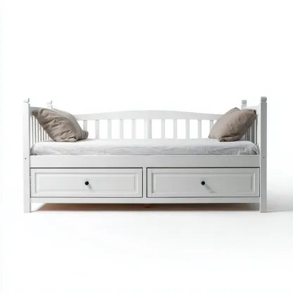 Divano letto legno 208x96x92 cm bianco design classico-Airyora