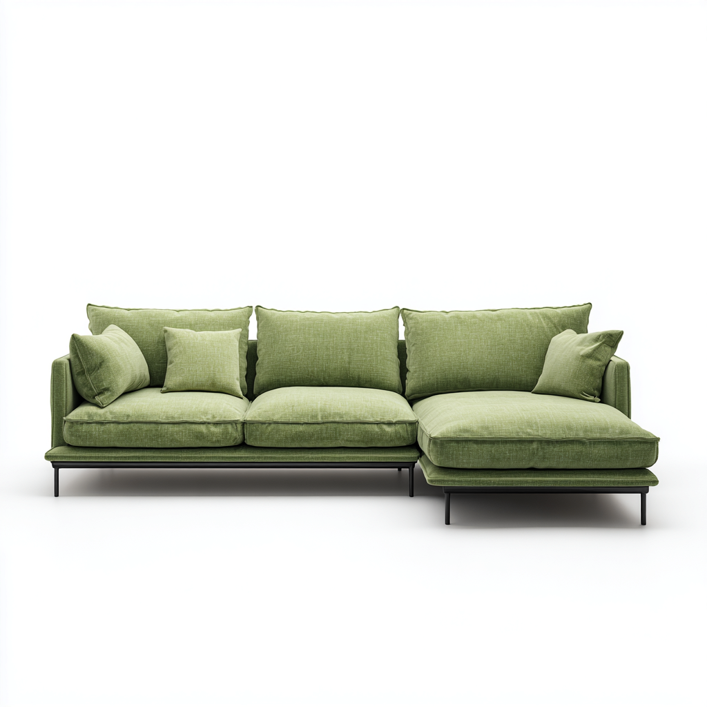 Divano angolare tessuto 275x165x90 cm - verde - design moderno-Airyora