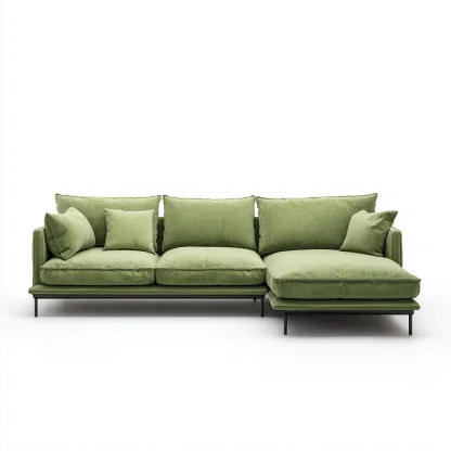 Divano angolare tessuto 275x165x90 cm - verde - design moderno-Airyora